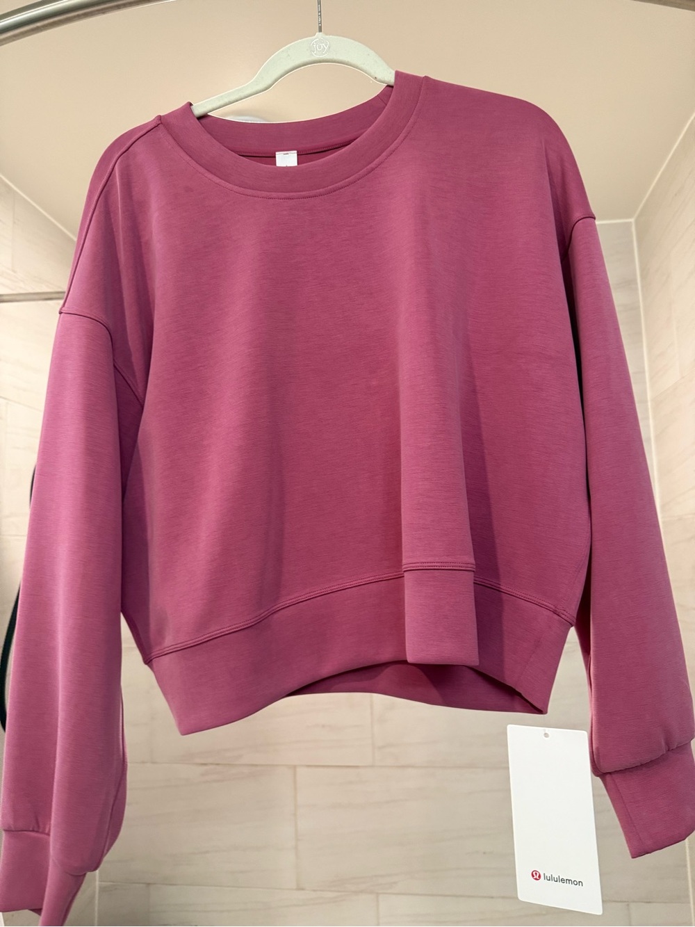Lululemon softstreme cropped crewneck in Washed Mauve